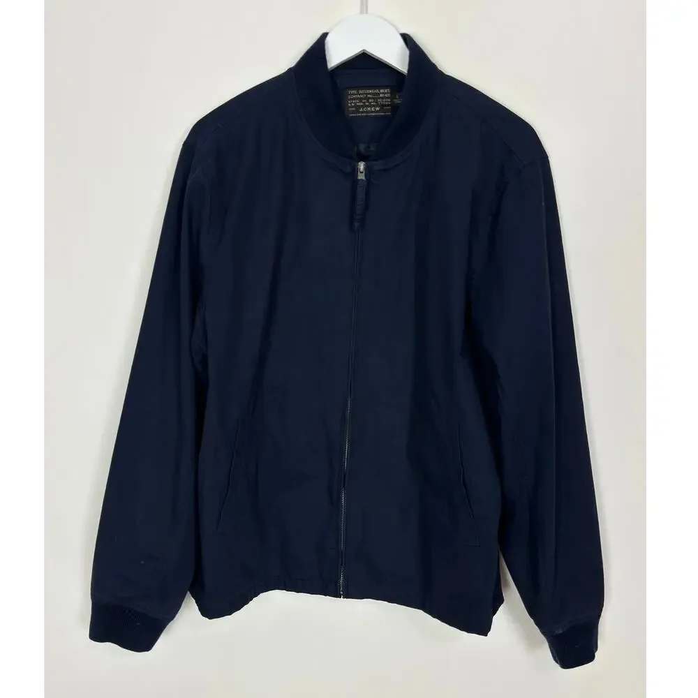 J. Crew Everyday Bomber Jacket in Navy Blue